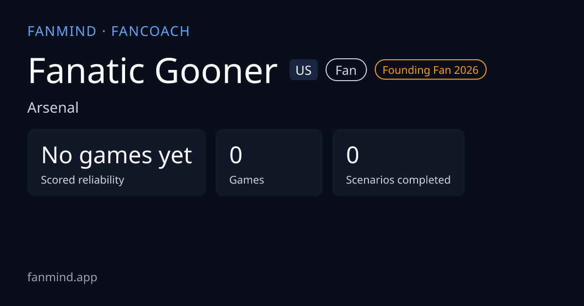 FanCoach card for Fanatic Gooner